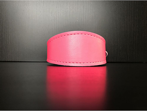 VEGAN Felt Lined Fluorescent Pink - Whippet Collar - Size S